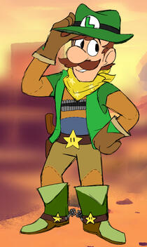 Luigi (colored + simple background)