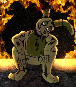 Springtrap (colored / shaded + simple background)