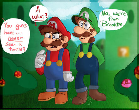 Mario and Luigi (Shaded / Detailed Background)